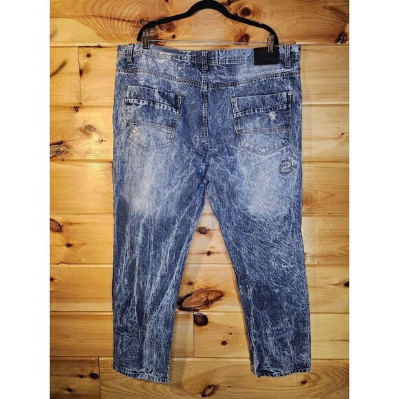 Y2K South Pole Men’s Size 46X32 Blue Ripped Distressed Denim Jeans Medium Wash - Picture 10 of 10